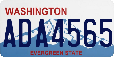 WA license plate ADA4565