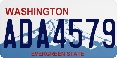 WA license plate ADA4579