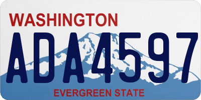 WA license plate ADA4597