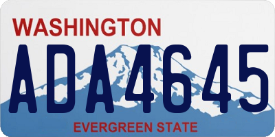 WA license plate ADA4645