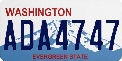WA license plate ADA4747