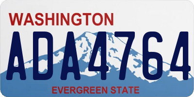 WA license plate ADA4764