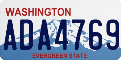 WA license plate ADA4769