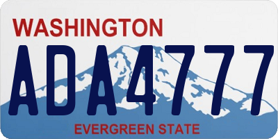 WA license plate ADA4777