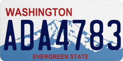 WA license plate ADA4783