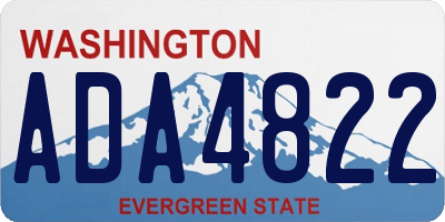 WA license plate ADA4822