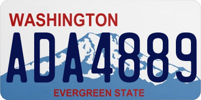 WA license plate ADA4889