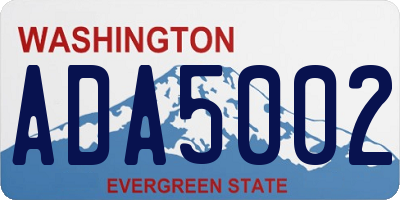 WA license plate ADA5002