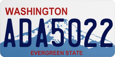 WA license plate ADA5022