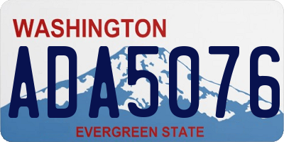 WA license plate ADA5076
