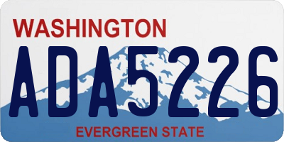 WA license plate ADA5226