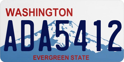 WA license plate ADA5412