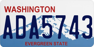 WA license plate ADA5743