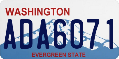 WA license plate ADA6071
