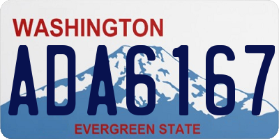WA license plate ADA6167