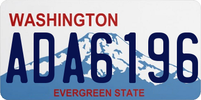 WA license plate ADA6196