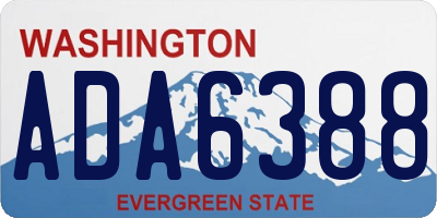 WA license plate ADA6388