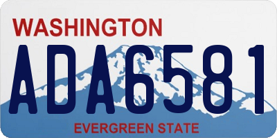 WA license plate ADA6581
