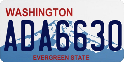 WA license plate ADA6630