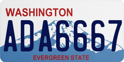 WA license plate ADA6667