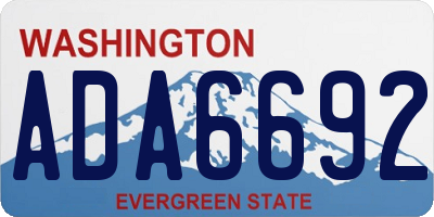 WA license plate ADA6692