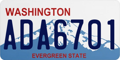 WA license plate ADA6701