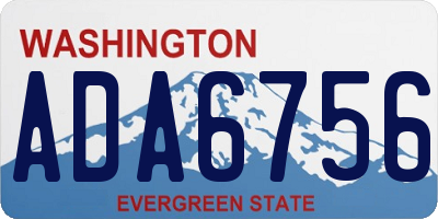 WA license plate ADA6756