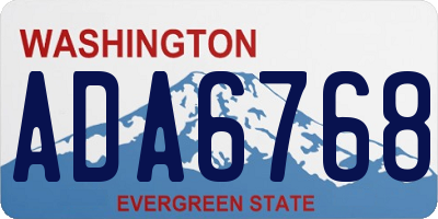 WA license plate ADA6768