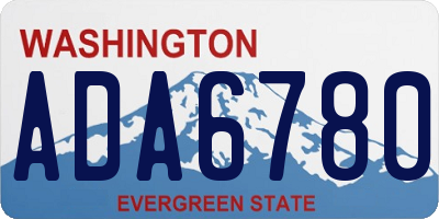 WA license plate ADA6780