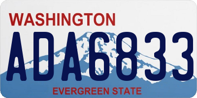 WA license plate ADA6833