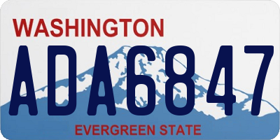 WA license plate ADA6847