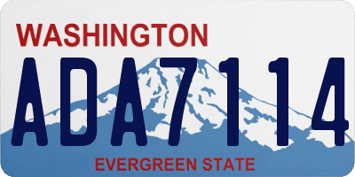 WA license plate ADA7114