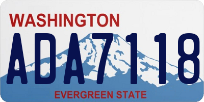WA license plate ADA7118