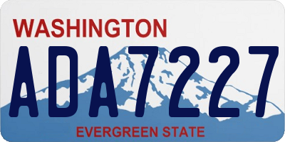 WA license plate ADA7227