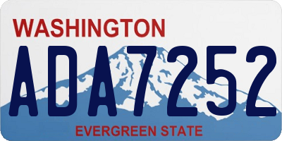 WA license plate ADA7252