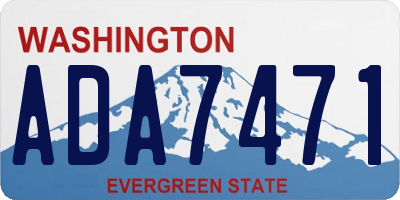 WA license plate ADA7471