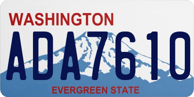 WA license plate ADA7610
