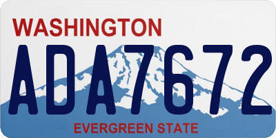 WA license plate ADA7672