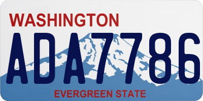 WA license plate ADA7786