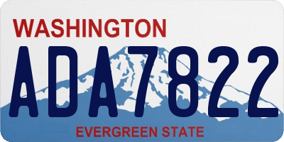 WA license plate ADA7822