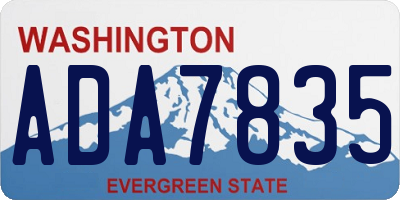 WA license plate ADA7835