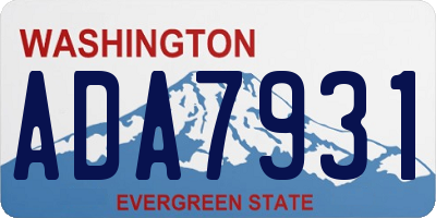 WA license plate ADA7931