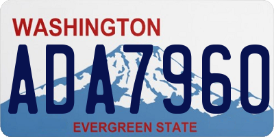 WA license plate ADA7960