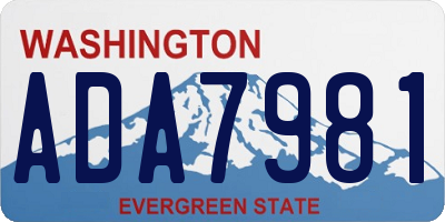 WA license plate ADA7981