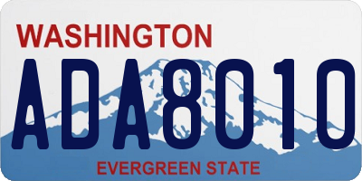 WA license plate ADA8010