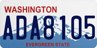 WA license plate ADA8105