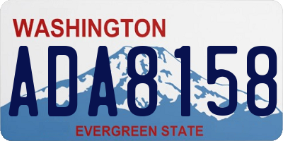 WA license plate ADA8158