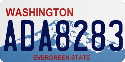 WA license plate ADA8283