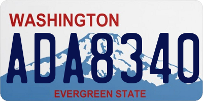 WA license plate ADA8340