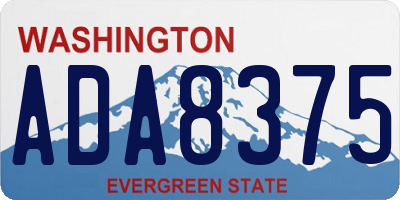 WA license plate ADA8375